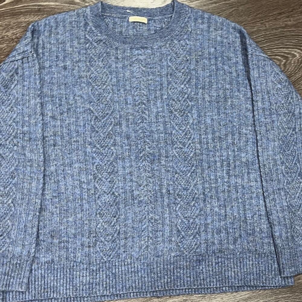 Legendary Outfitters Blue Cable Knit Sweater XL Crewneck Pullover SO SOFT (305)